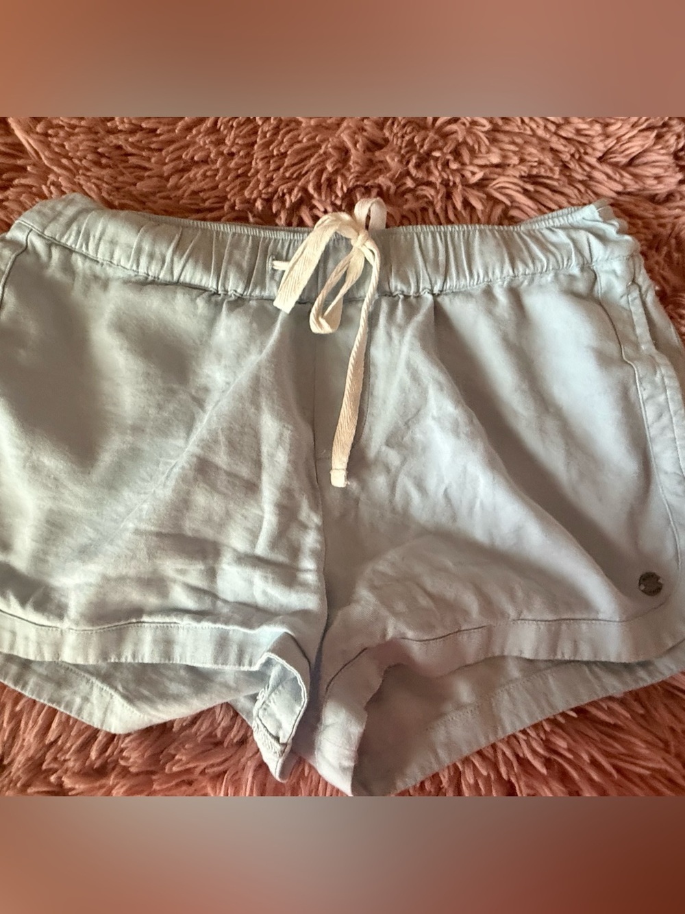 Roxy Light Blue Drawstring Cargo Shorts